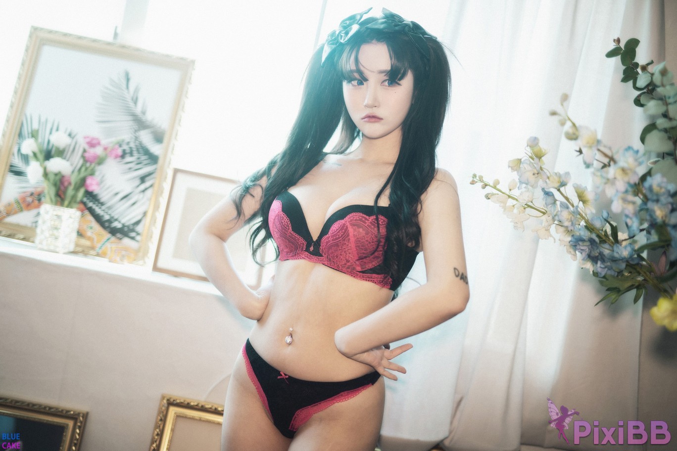 BLUECAKE Bomi and Zia Fate Saber x Thosaka Rin Lingerie.Ver PixiBB.COM 005