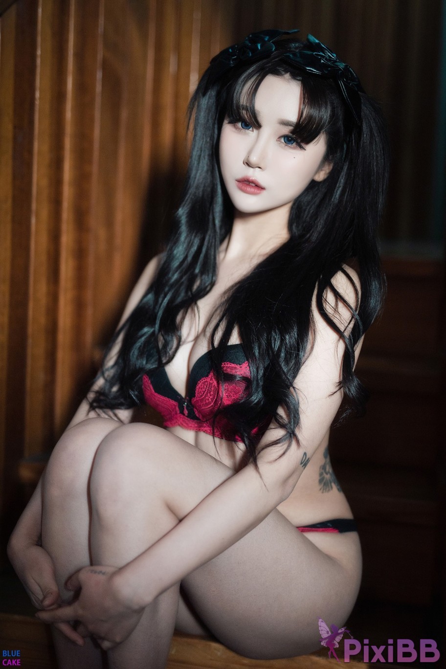 BLUECAKE Bomi and Zia Fate Saber x Thosaka Rin Lingerie.Ver PixiBB.COM 016