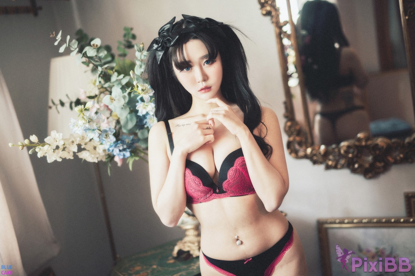 BLUECAKE Bomi and Zia Fate Saber x Thosaka Rin Lingerie.Ver PixiBB.COM 050